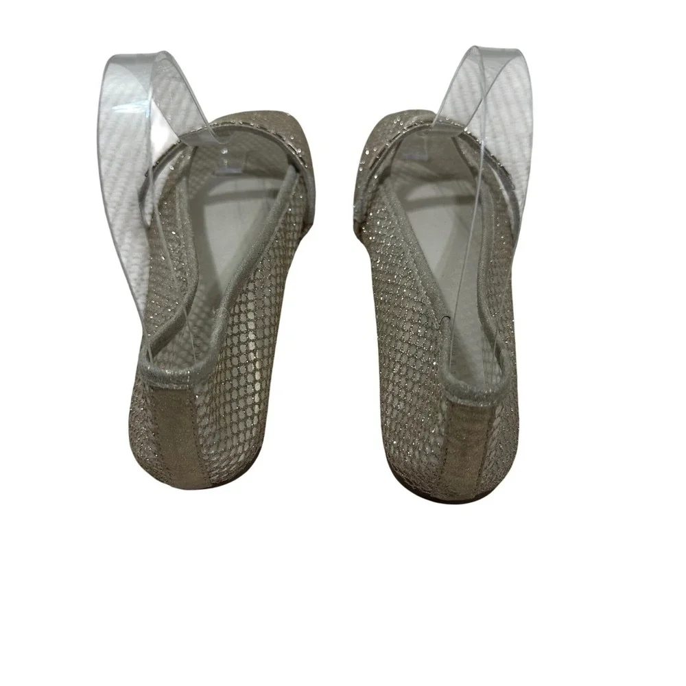 Sanctuary Cindy Gold Mesh Mary Jane‎ Ballet Flats Square Toe Womens 7M